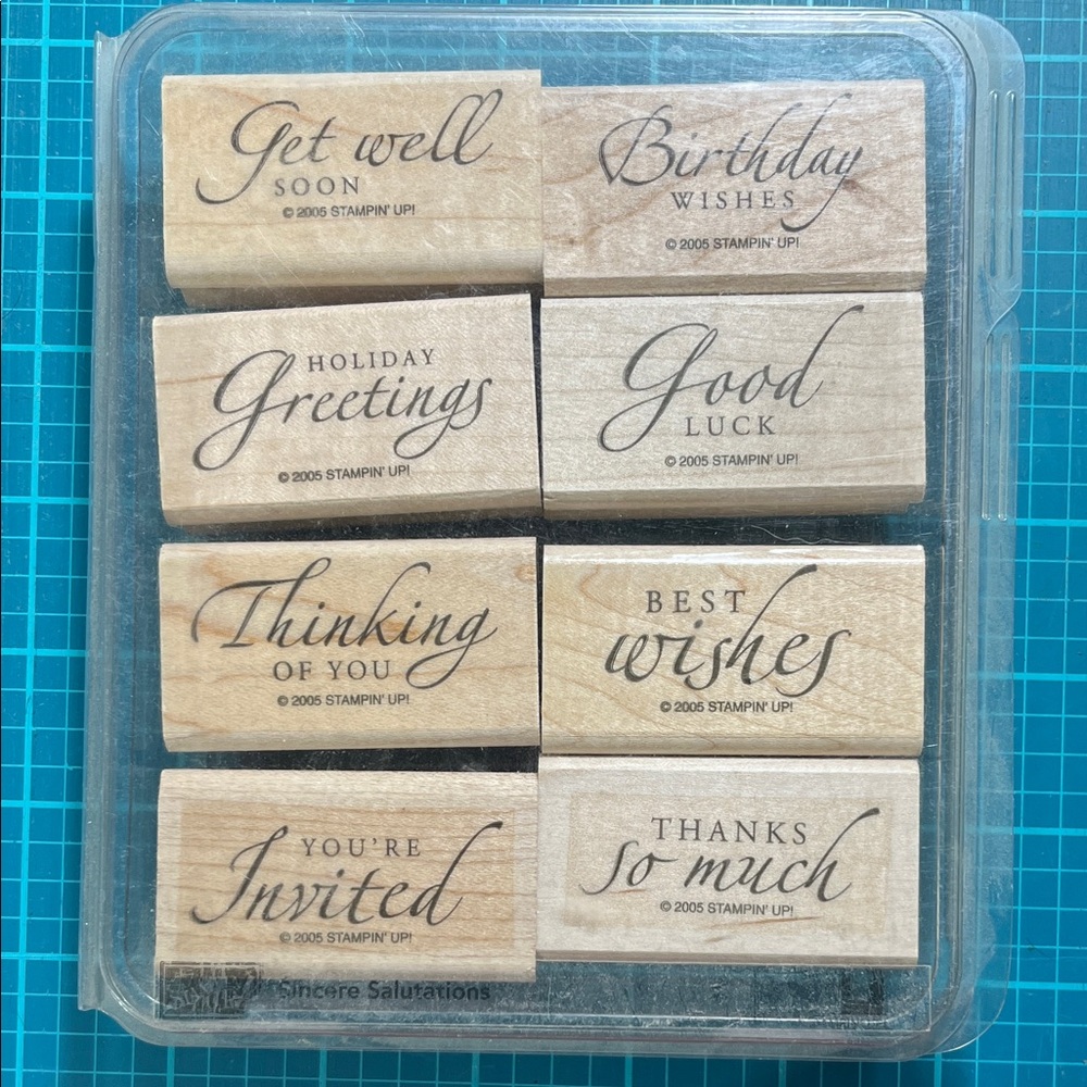 Stampin' Up! Sincere Salutations Wooden Stamp Set - Natural Wood